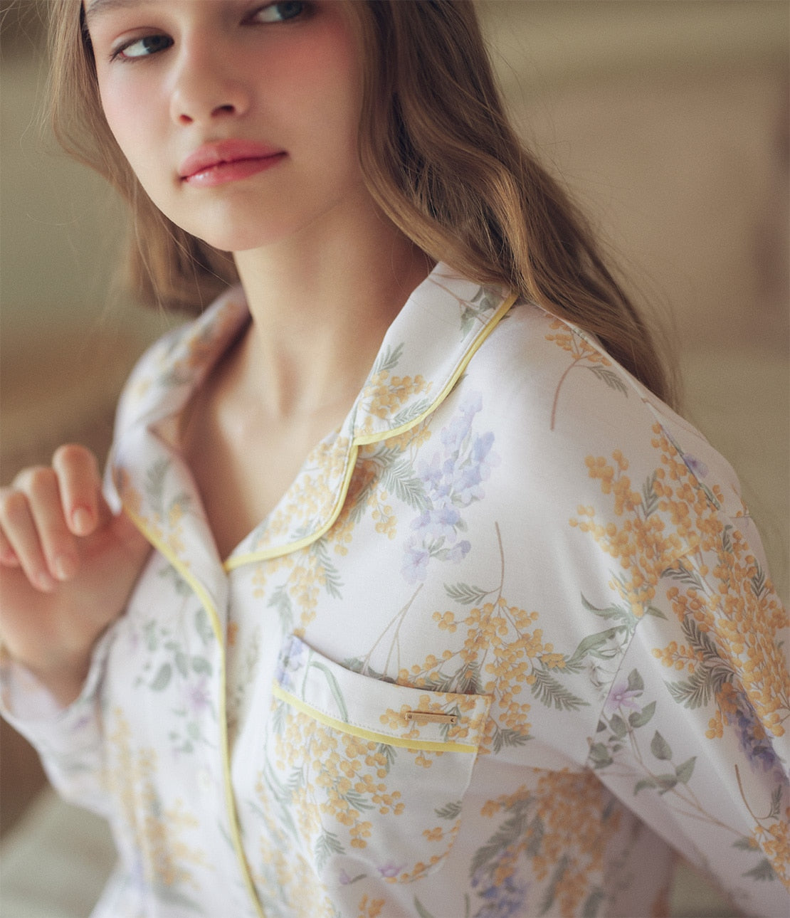 Peach John, Japanese Mimosa Floral Pajamas