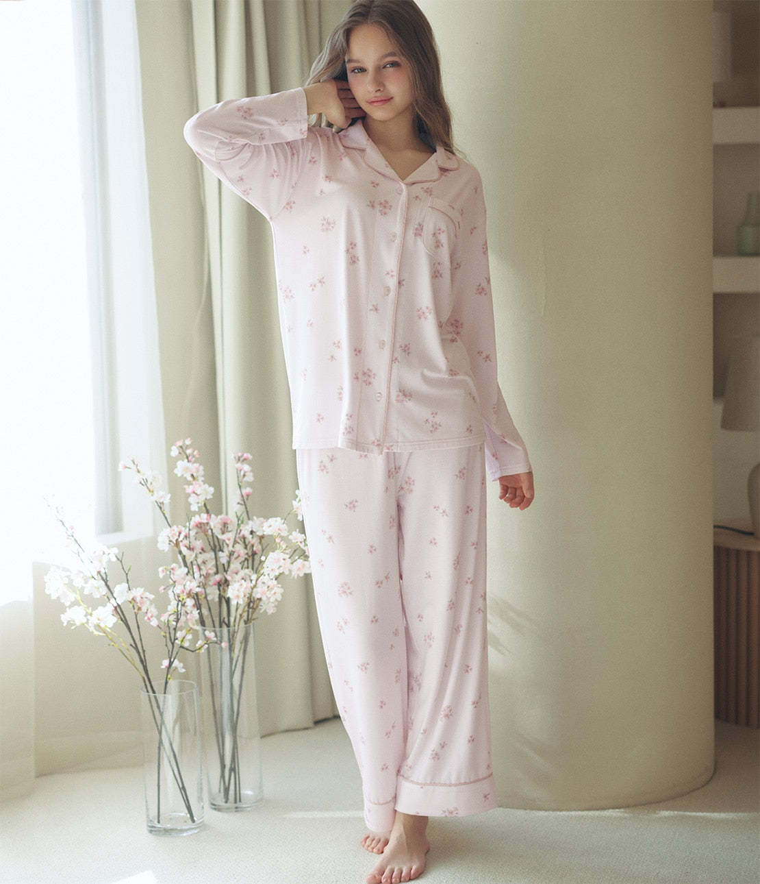 Peach John, Japanese Sakura Floral Pajamas