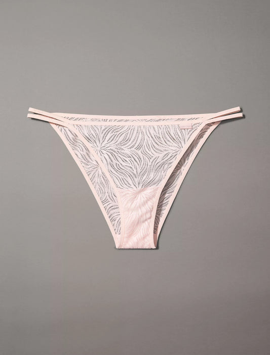 Calvin Klein Şeffaf Marquisette Dantel Yüksek Bacak Tanga